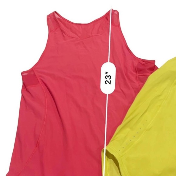 LULULEMON Poppy coral sculpt tank & serpentine yellow sculpt tanks Size 2 - Picture 4 of 8